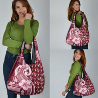 Samoa Teuila Grocery Bag Maroon Samoan Siapo Motifs LT05 - Polynesian Pride