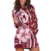 Samoa Teuila Hoodie Dress Maroon Samoan Siapo Motifs LT05 Maroon - Polynesian Pride