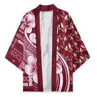 Samoa Teuila Kimono Maroon Samoan Siapo Motifs LT05 Unisex Maroon - Polynesian Pride