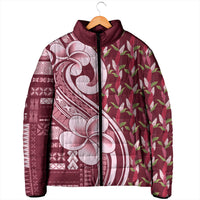 Samoa Teuila Padded Jacket Maroon Samoan Siapo Motifs LT05 - Polynesian Pride