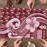 Samoa Teuila Puzzle Maroon Samoan Siapo Motifs LT05 - Polynesian Pride
