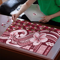 Samoa Teuila Puzzle Maroon Samoan Siapo Motifs LT05 - Polynesian Pride