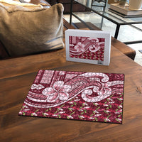 Samoa Teuila Puzzle Maroon Samoan Siapo Motifs LT05 - Polynesian Pride
