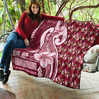 Samoa Teuila Quilt Maroon Samoan Siapo Motifs LT05 - Polynesian Pride