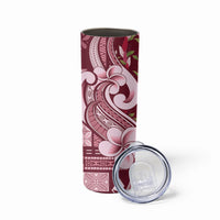Samoa Teuila Skinny Tumbler Maroon Samoan Siapo Motifs LT05 - Polynesian Pride