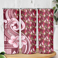 Samoa Teuila Skinny Tumbler Maroon Samoan Siapo Motifs LT05 - Polynesian Pride
