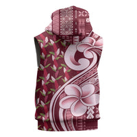 Samoa Teuila Sleeveless Hoodie Maroon Samoan Siapo Motifs LT05 - Polynesian Pride