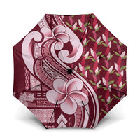Samoa Teuila Umbrella Maroon Samoan Siapo Motifs LT05 One Size Folded 11.42 inch Opened Diameter 37.4 inch Maroon - Polynesian Pride
