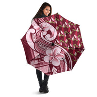 Samoa Teuila Umbrella Maroon Samoan Siapo Motifs LT05 - Polynesian Pride