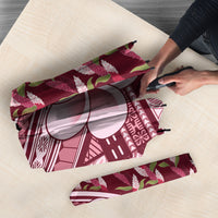 Samoa Teuila Umbrella Maroon Samoan Siapo Motifs LT05 - Polynesian Pride