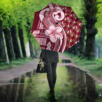 Samoa Teuila Umbrella Maroon Samoan Siapo Motifs LT05 - Polynesian Pride
