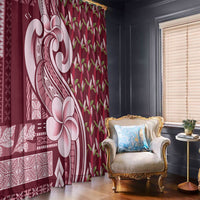Samoa Teuila Window Curtain Maroon Samoan Siapo Motifs LT05 - Polynesian Pride