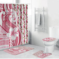 Samoa Teuila Bathroom Set White Samoan Siapo Motifs LT05 Bathroom Set (4 pcs) White - Polynesian Pride