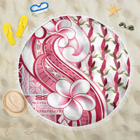 Samoa Teuila Beach Blanket White Samoan Siapo Motifs LT05 One Size 150cm White - Polynesian Pride