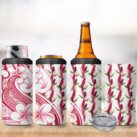 Samoa Teuila 4 in 1 Can Cooler Tumbler White Samoan Siapo Motifs LT05 - Polynesian Pride