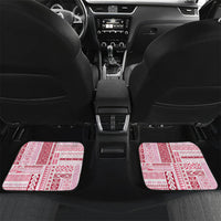 Samoa Teuila Car Mats White Samoan Siapo Motifs LT05 Set 2pcs - Back White - Polynesian Pride