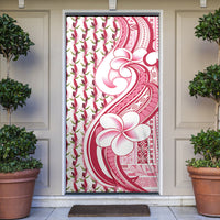 Samoa Teuila Door Cover White Samoan Siapo Motifs LT05 White - Polynesian Pride