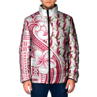 Samoa Teuila Padded Jacket White Samoan Siapo Motifs LT05 Men White - Polynesian Pride