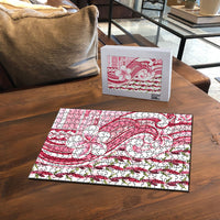 Samoa Teuila Puzzle White Samoan Siapo Motifs LT05 - Polynesian Pride