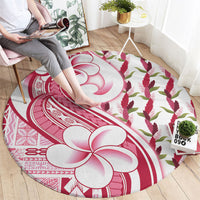 Samoa Teuila Round Carpet White Samoan Siapo Motifs LT05 - Polynesian Pride