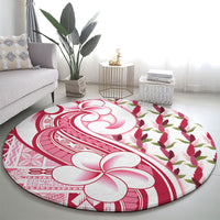 Samoa Teuila Round Carpet White Samoan Siapo Motifs LT05 - Polynesian Pride