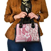 Samoa Teuila Shoulder Handbag White Samoan Siapo Motifs LT05 - Polynesian Pride