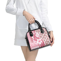 Samoa Teuila Shoulder Handbag White Samoan Siapo Motifs LT05 - Polynesian Pride