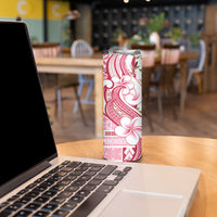 Samoa Teuila Skinny Tumbler White Samoan Siapo Motifs LT05 - Polynesian Pride