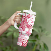 Samoa Teuila Tumbler With Handle White Samoan Siapo Motifs LT05 - Polynesian Pride