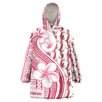 Samoa Teuila Wearable Blanket Hoodie White Samoan Siapo Motifs LT05 One Size White - Polynesian Pride