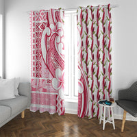 Samoa Teuila Window Curtain White Samoan Siapo Motifs LT05 With Grommets White - Polynesian Pride