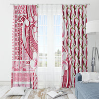 Samoa Teuila Window Curtain White Samoan Siapo Motifs LT05 - Polynesian Pride
