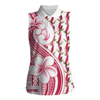 Samoa Teuila Women Sleeveless Polo Shirt White Samoan Siapo Motifs LT05 Female White - Polynesian Pride