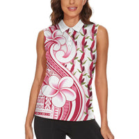 Samoa Teuila Women Sleeveless Polo Shirt White Samoan Siapo Motifs LT05 - Polynesian Pride