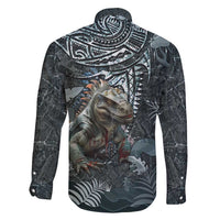 Hawaii Mo'o Lizard God Family Matching Tank Maxi Dress and Hawaiian Shirt Polynesian Style