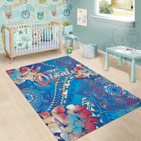 Happy Diwali Festival Area Rug Diya Lamp Rangoli With Polynesian Pattern