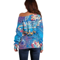 Happy Diwali Festival Off Shoulder Sweater Diya Lamp Rangoli With Polynesian Pattern