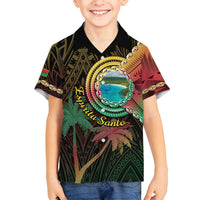 Vanuatu Espiritu Santo Island Family Matching Long Sleeve Bodycon Dress and Hawaiian Shirt Beach Landscape