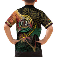 Vanuatu Espiritu Santo Island Family Matching Off Shoulder Short Dress and Hawaiian Shirt Beach Landscape