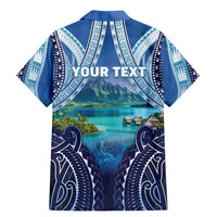 Personalised French Polynesia Bora Bora Family Matching Mermaid Dress and Hawaiian Shirt Beach Landscape Polynesian Style