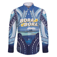 Personalised French Polynesia Bora Bora Family Matching Mermaid Dress and Hawaiian Shirt Beach Landscape Polynesian Style