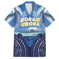 Personalised French Polynesia Bora Bora Family Matching Off Shoulder Short Dress and Hawaiian Shirt Beach Landscape Polynesian Style
