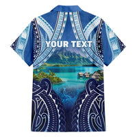 Personalised French Polynesia Bora Bora Family Matching Summer Maxi Dress and Hawaiian Shirt Beach Landscape Polynesian Style