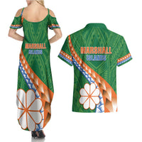 Personalised Marshall Islands Kwajalein Atoll Couples Matching Summer Maxi Dress and Hawaiian Shirt Polynesian Tribal Tattoo