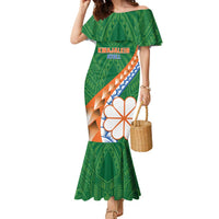 Personalised Marshall Islands Kwajalein Atoll Family Matching Mermaid Dress and Hawaiian Shirt Polynesian Tribal Tattoo