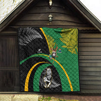 New Zealand And South Africa Rugby Quilt 2023 Springboks Combine All Black Silver Fern LT05 - Polynesian Pride