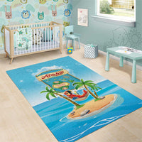 Aloha Hawaii Area Rug Funny Macaw Parrot Tropical Vibe