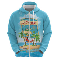 Aloha Hawaii Zip Hoodie Funny Macaw Parrot Tropical Vibe