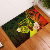 Hawaii State Motto Rubber Doormat Hawaiian Tribal Reggae Hammerhead Shark LT05 Reggae - Polynesian Pride