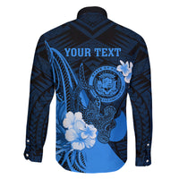 Personalised Hawaii State Motto Family Matching Tank Maxi Dress and Hawaiian Shirt Hawaiian Tribal Blue Hammerhead Shark LT05 - Polynesian Pride